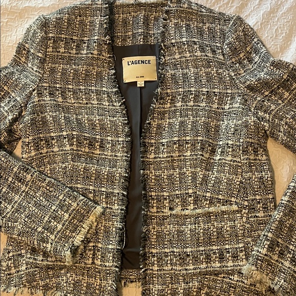 L'AGENCE Monochrome Tweed Jacket - Picture 1 of 3